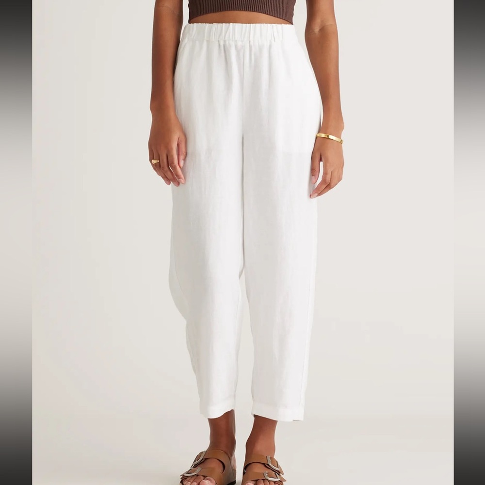 Quince white linen pants